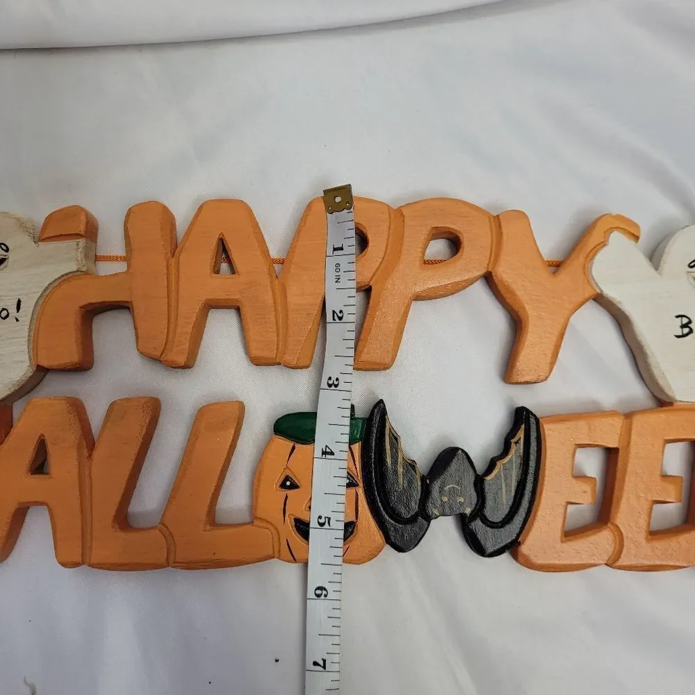 VINTAGE Halloween decoration‎ bundle wood sign witches